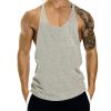 Fitness Tank op Mens Loose Training Racerback Sleeveless Cotton Basketball Sports Tank Top Bodybuilding Trend