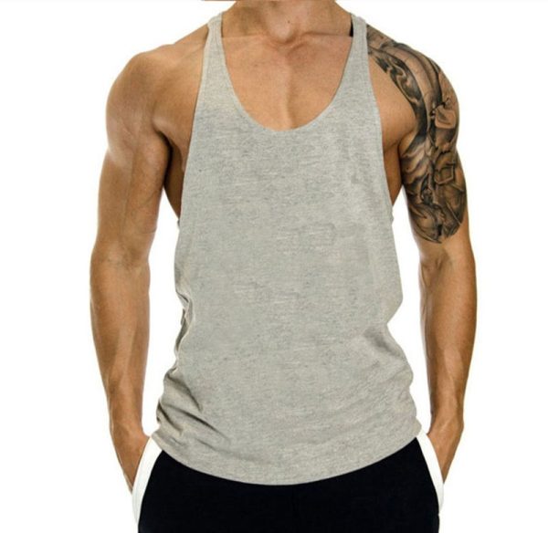 Fitness Tank op Mens Loose Training Racerback Sleeveless Cotton Basketball Sports Tank Top Bodybuilding Trend