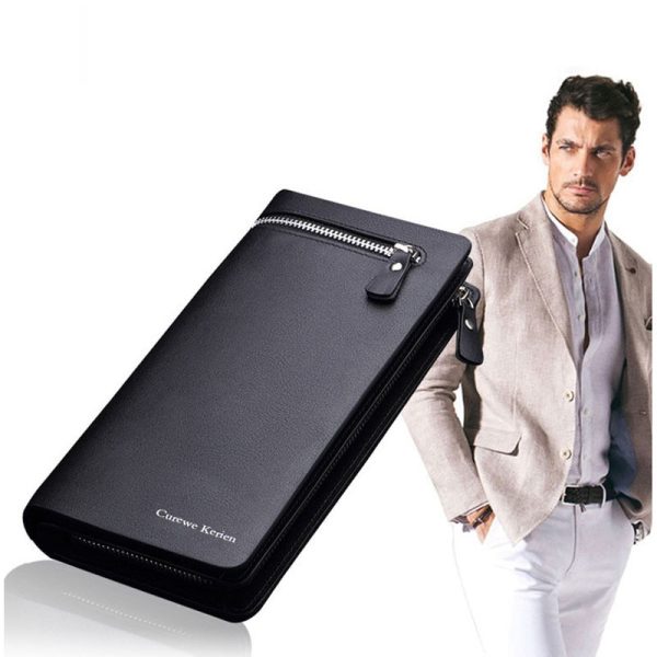 586486542 Bifold Men Wallet Brand Famous Mens Leather Long Wallet Clutch Male Money Purse ID Card Holder