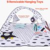 Baby Play Gym Mat Tummy Time Activity Mat With 6 Sensory Toys