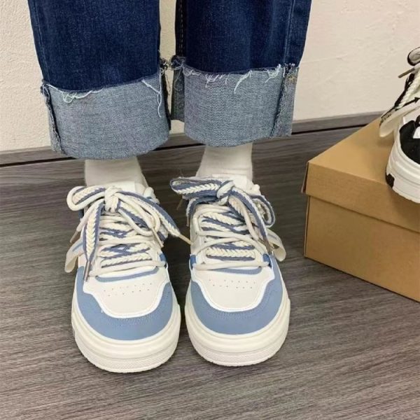 586486739 Thick soled shoes ins versatile trendy white shoes women's casual shoes student running sports shoes