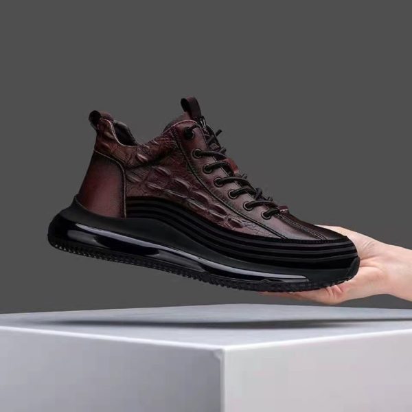 586486409 New Size 48 High Top Pu Embossed Casual Sports Elastic Band Fashion Mens Shoe