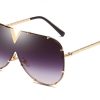 586487247 LEIDISEN One Piece Sunglasses Men Brand Designer High Quality Oversized Sunglasses For Women Sunglass Metal UV400 Mirror