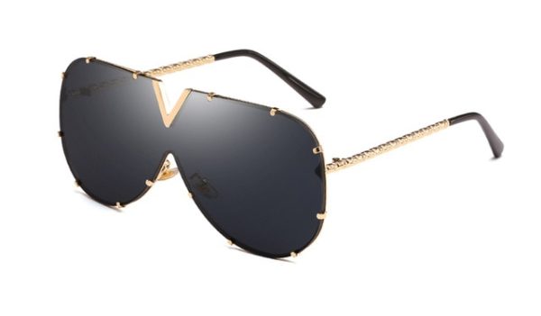 586487246 LEIDISEN One Piece Sunglasses Men Brand Designer High Quality Oversized Sunglasses For Women Sunglass Metal UV400 Mirror
