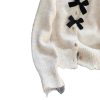 586483895 Chic Bow Soft Knit Cardigan Coat for Women, Spring and Autumn Round Neck Floral Top