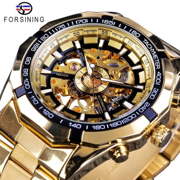 586486590 Silver Stainless Steel Waterproof Mens Skeleton Watches Top Brand Luxury Transparent Mechanical Male Wrist Watch