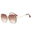 Luxury Oversized Rhinestones Sunglasses Women Metal Cutout Shades Fashion Cut Square Sun Glasses Female Trend Diamond Sunglass