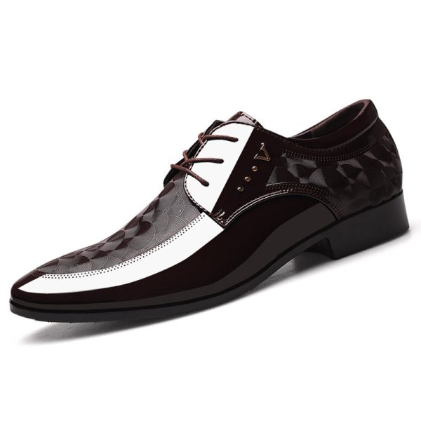 586486692 Bright leather shoes for men's business dress shoes, plus size men's shoes, versatile wedding shoes