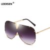 586487241 LEIDISEN One Piece Sunglasses Men Brand Designer High Quality Oversized Sunglasses For Women Sunglass Metal UV400 Mirror
