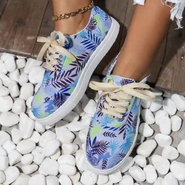 586486903 Plus Size Women's Board Shoes Spring Printing Colorful Single Shoes Casual Shoes Small White Shoes