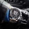 586486585 Silver Stainless Steel Waterproof Mens Skeleton Watches Top Brand Luxury Transparent Mechanical Male Wrist Watch