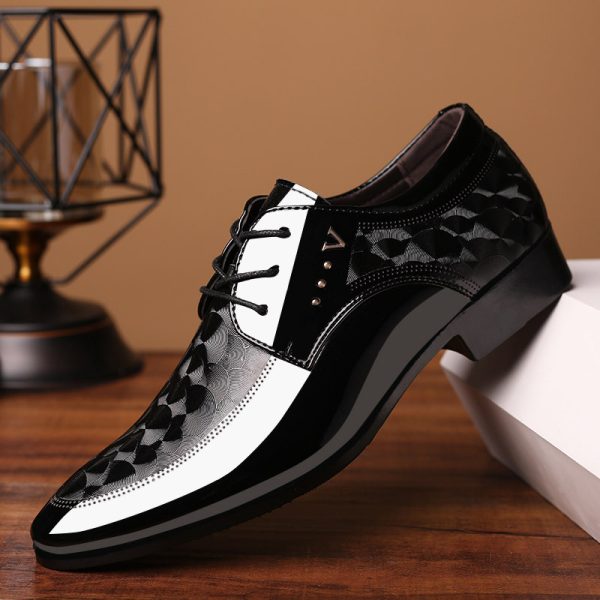 586486686 Bright leather shoes for men's business dress shoes, plus size men's shoes, versatile wedding shoes