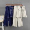 586483928 POLO collar loose jacket set