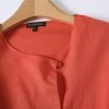 Flax flowing slanted collar long sleeved shirt