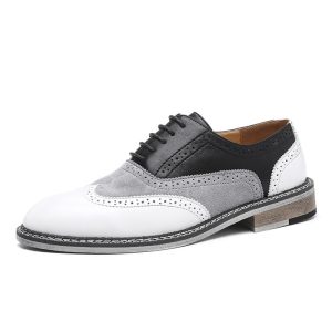 586486998 Oxford Shoes Men Brogues Shoes Lace-Up Bullock Business Wedding Dress Shoes Male Formal Shoes