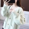 586484672 Fall New Women's Knit Cardigan Sweater Loose Outerwear Water Rabbit Fur Top Coat