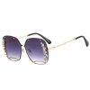 Luxury Oversized Rhinestones Sunglasses Women Metal Cutout Shades Fashion Cut Square Sun Glasses Female Trend Diamond Sunglass