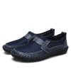 586485435 Breathable Mesh Shoes Italy Loafers Mens Casual Shoes Genuine Leather Slip On Brand Shoes Man