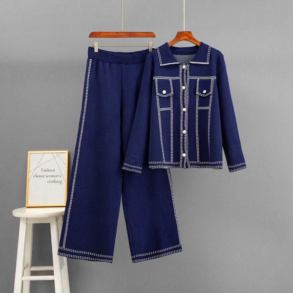 586483932 POLO collar loose jacket set