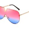 586487250 LEIDISEN One Piece Sunglasses Men Brand Designer High Quality Oversized Sunglasses For Women Sunglass Metal UV400 Mirror