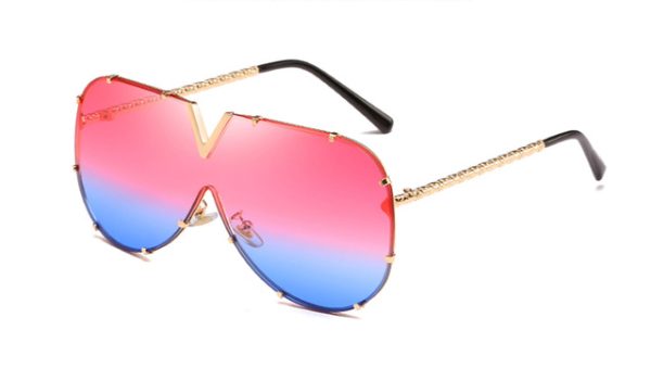 586487250 LEIDISEN One Piece Sunglasses Men Brand Designer High Quality Oversized Sunglasses For Women Sunglass Metal UV400 Mirror
