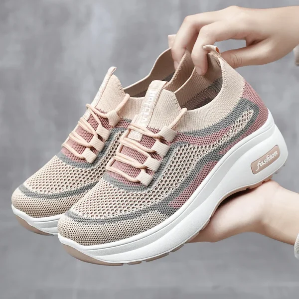 586486868 Thick soled casual style women's shoes height increasing shoes mesh breathable shoes children's shoes