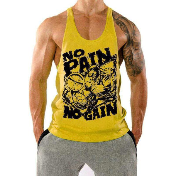 Fitness Tank op Mens Loose Training Racerback Sleeveless Cotton Basketball Sports Tank Top Bodybuilding Trend