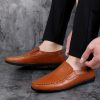 586485577 Genuine Leather Mens Moccasin Shoes Black Men Flats Breathable Casual Italian Loafers Comfortable Plus Size