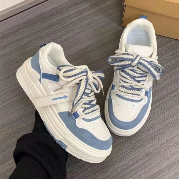 586486742 Thick soled shoes ins versatile trendy white shoes women's casual shoes student running sports shoes