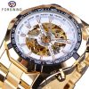 586486592 Silver Stainless Steel Waterproof Mens Skeleton Watches Top Brand Luxury Transparent Mechanical Male Wrist Watch