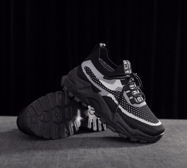 586486855 Flyknit shoes breathable and comfortable thick soled shoes dad shoes women's sports shoes