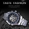 586486584 Silver Stainless Steel Waterproof Mens Skeleton Watches Top Brand Luxury Transparent Mechanical Male Wrist Watch
