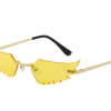 586487200 Luxury Fashion Flame Sunglasses Women Rimless Bat Sun GlassesEyeglass Vintage Feather Sunglass Fire Shape Eyewears