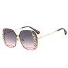 Luxury Oversized Rhinestones Sunglasses Women Metal Cutout Shades Fashion Cut Square Sun Glasses Female Trend Diamond Sunglass