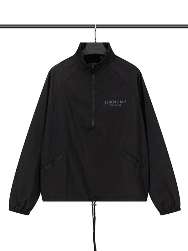 586486249 FOG Double Thread ESSENTIALS Half Zip Mens Trendy American INS Jacket Coat Windbreaker Spring and Autumn