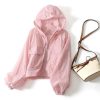 Lightweight Breathable Sun Protection Jacket for Women, Short Style with Drawstring Design, Hooded Outerwear, Summer Casual Fashion