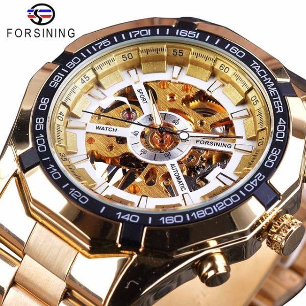 586486591 Silver Stainless Steel Waterproof Mens Skeleton Watches Top Brand Luxury Transparent Mechanical Male Wrist Watch