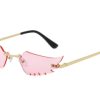 586487197 Luxury Fashion Flame Sunglasses Women Rimless Bat Sun GlassesEyeglass Vintage Feather Sunglass Fire Shape Eyewears