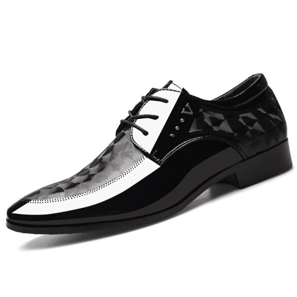 586486691 Bright leather shoes for men's business dress shoes, plus size men's shoes, versatile wedding shoes