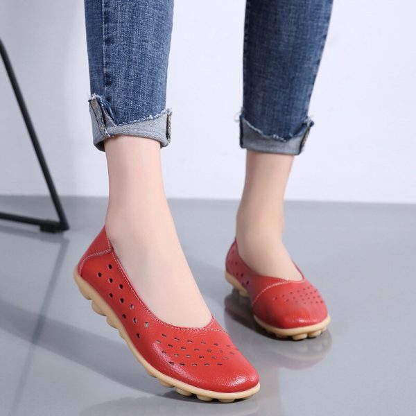 New Beanie Hole Women's Shoes Maternity Shoes Plus Size Mother Shoes Casual Women's Flat Shoes