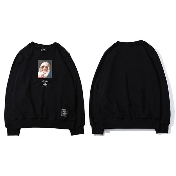 586485907 Sweatshirt Streetwear Virgin Mary Print Mens Hip Hop Pullover Sweatshirts