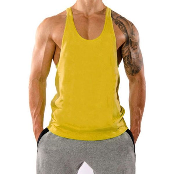 Fitness Tank op Mens Loose Training Racerback Sleeveless Cotton Basketball Sports Tank Top Bodybuilding Trend
