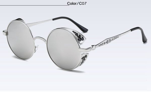 Fashion Polarized Steampunk Sunglasses Men/Women Round Metal Carving Vintage Sun Glasses Gothic UV400 Sunglass
