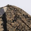 Retro slim fit printed round neck top