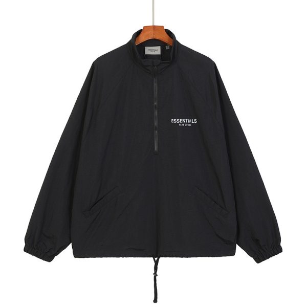 586486250 FOG Double Thread ESSENTIALS Half Zip Mens Trendy American INS Jacket Coat Windbreaker Spring and Autumn