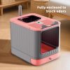 a36b2f6e-8c8d-4e9f-9753-6227bd0eacae.jpg Elevated Leak Proof Elf Pink Cat Litter Box, Made Of Sturdy And Durable Materials, Also Suitable For Multi Cat Households