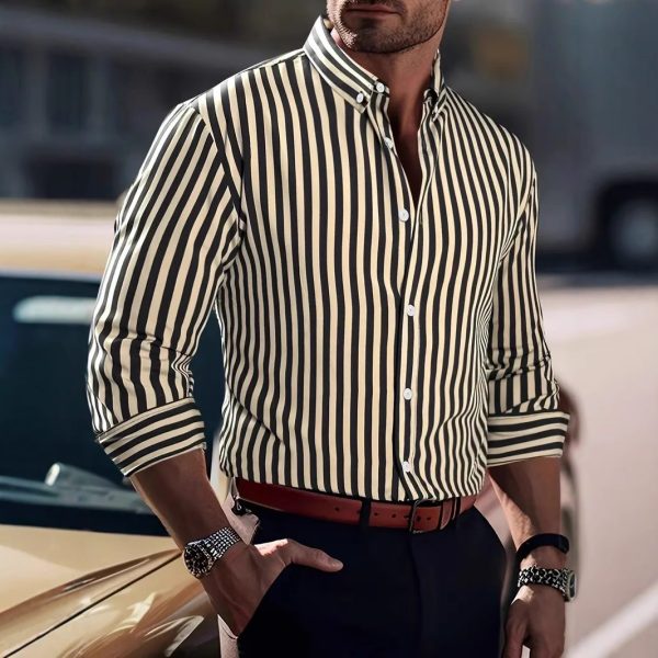 a8eee8d7-71c6-4e64-9496-d5ee3c06b647.jpg Ins Stripe Printed Long Sleeve Shirt Men Fashion Casual Lapel Button Top Clothing