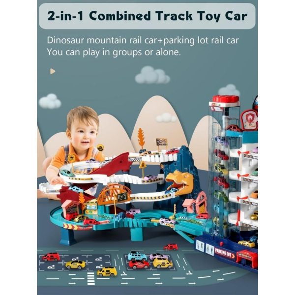 Dinosaur Mountain Adventure Track Toy Set Includes Roller Coaster, Mini Car, And Screwdriver In-Store Pickup Only