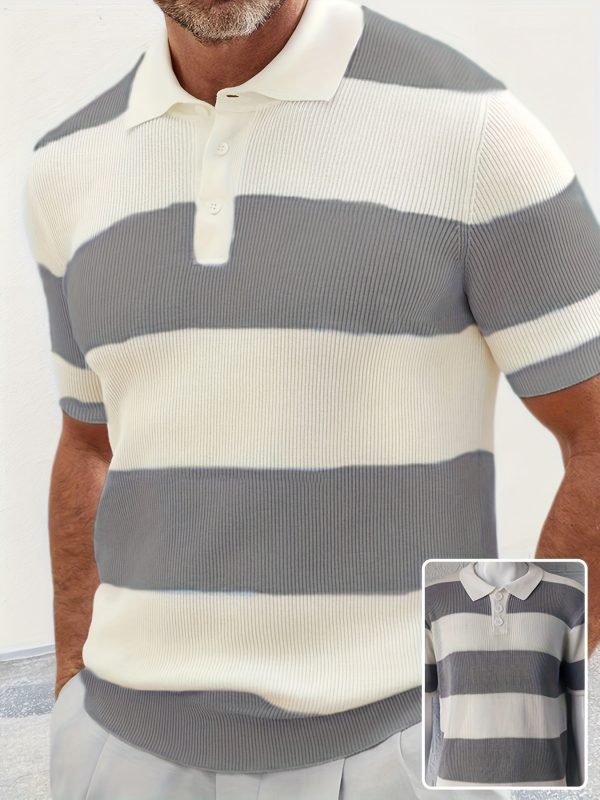 be575a5a-d965-40f7-9d9b-010c48b16ebb-4.jpg Mens Clothing Summer Fashion Lapel Sweater Short Sleeve Men Clothing Men Wears
