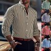 c1317c4b-8f6d-4648-97b8-c3373bf00195.jpg Ins Stripe Printed Long Sleeve Shirt Men Fashion Casual Lapel Button Top Clothing